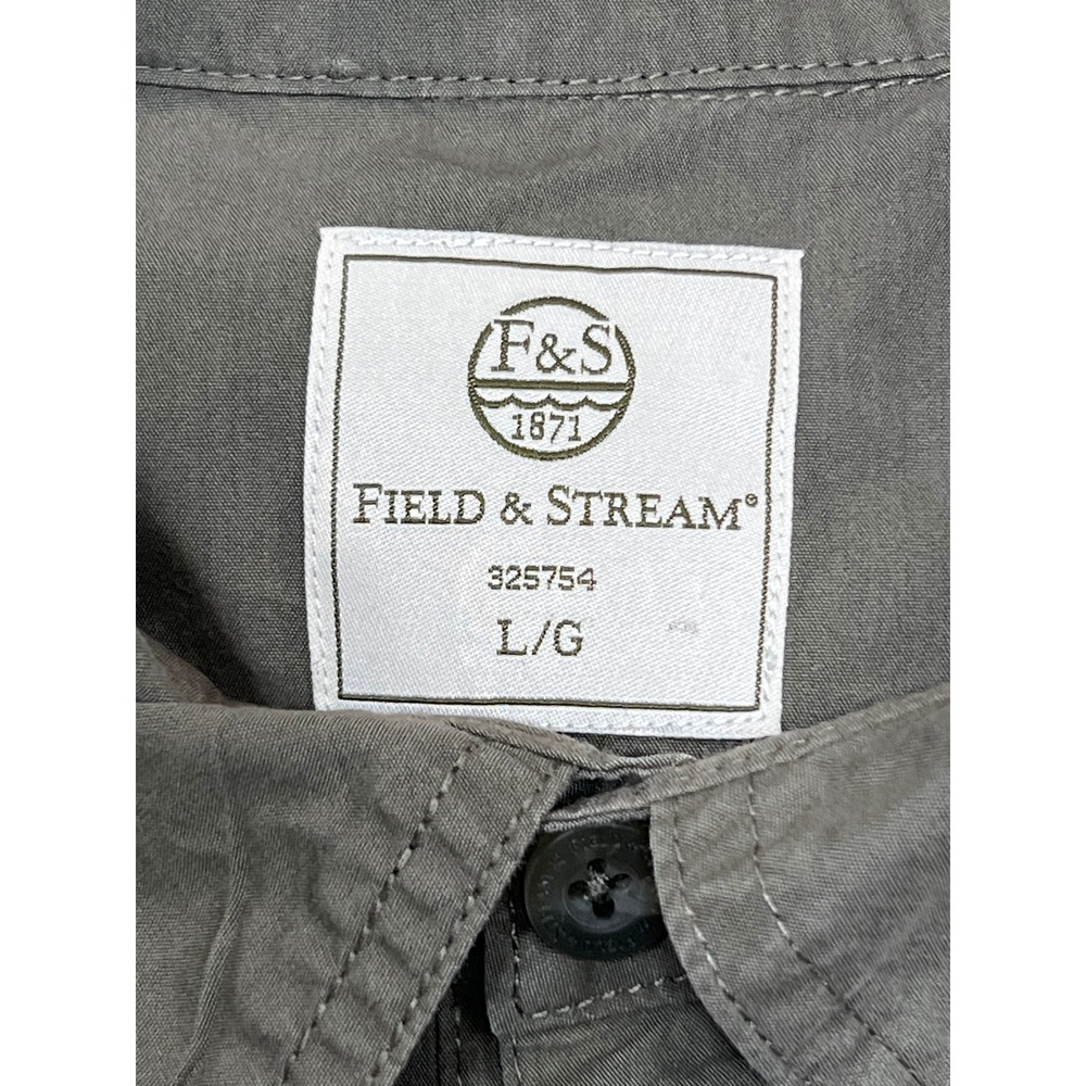Field & Stream Mens Short Sleeve Button Down Utility Shirt Olive Green Large - Picture 2 of 10